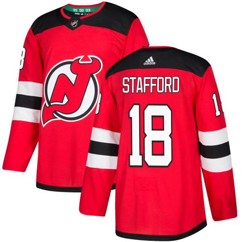 Adidas Devils #18 Drew Stafford Red Home Authentic Stitched NHL Jersey - Click Image to Close